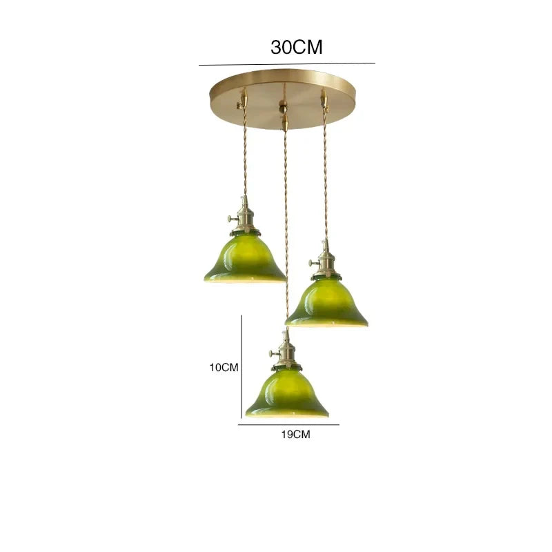 Decorbites™ Grüne Glas-LED-Hängeleuchte für Zuhause, Restaurant, Bar und Loft-Stil-Dekoration.
