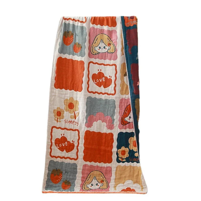 DecorBites™ Cotton Gauze Adult Bath Towels: Luxury, Quick-Dry, Soft & Absorbent
