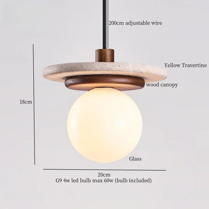 Decorbites™ LED Gelbe Travertin-Hängeleuchte für Vintage-Heimdekoration
