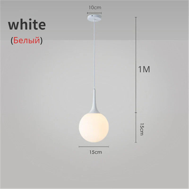 Decorbites™ Glas-Kugeln-LED-Hängeleuchten für modernes Wohnzimmer, schwarze/weiße Hornarmaturen