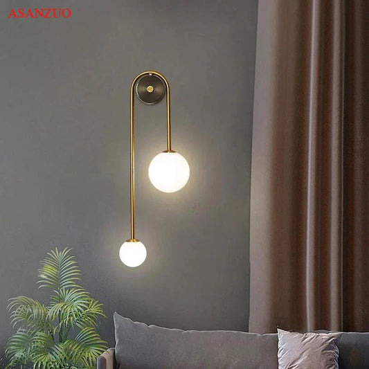 Decorbites™ Glasball Gold LED Wandlampe für modernes Wohnraum-Dekor & Beleuchtung