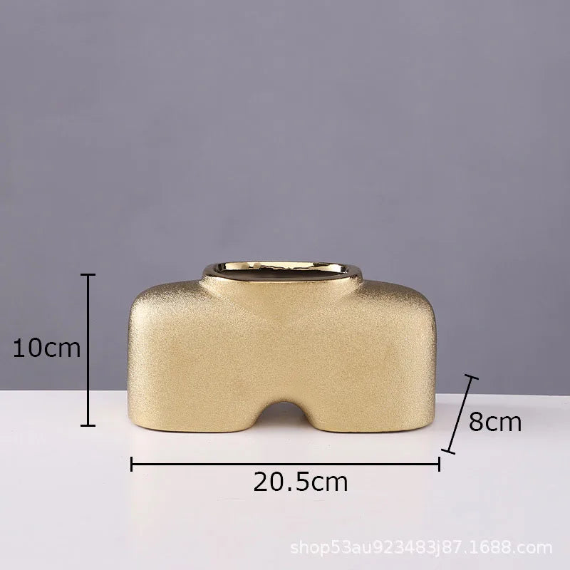 Gold Ceramic Desk Vase