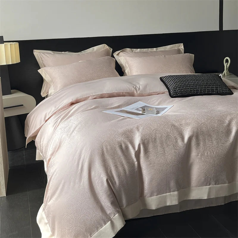 Decorbites™ Jacquard-Bettwäsche-Set - Lyocell-Baumwoll-Bettwäsche, Laken, Kissenbezug, Steppbettbezug