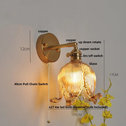 Decorbites™ Loft Bernstein-Glas LED Wandlampe mit Vintage-Drehschalter