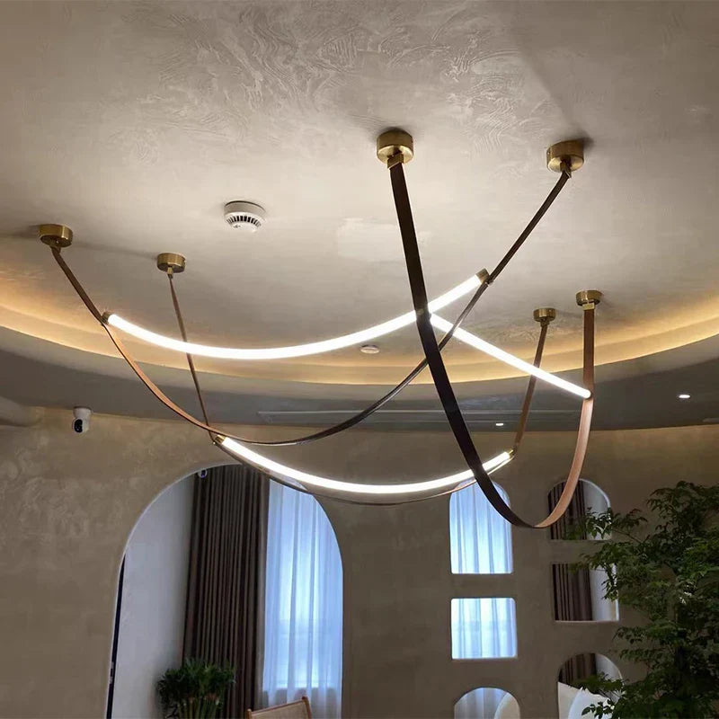 Decorbites™-Leder-Leuchter: Minimalistisches nordisches LED-Pendant-Licht für Wohnzimmer, Esszimmer und Schlafzimmer