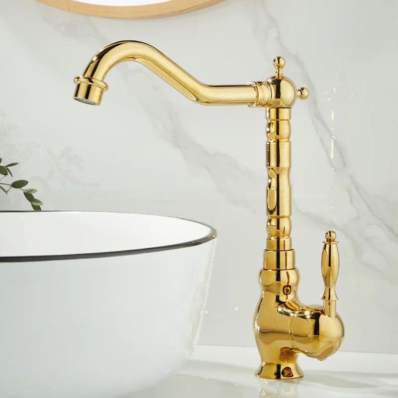 Decorbites™ Gold Beckenarmatur Einhebel-Waschbeckenmischer Heiß-Kalt-Mischbatterie