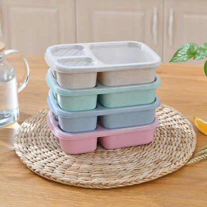 Decorbites™ Kinder-Weizenstroh-Bento-Box-Set mit Lunchtasche