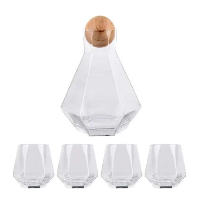 Decorbites™ Diamantkristall-Glas-Wasser-Kessel-Tassen-Set – Klarer Luxus-Saftekännchen