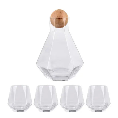 Decorbites™ Diamantkristall-Glas-Wasser-Kessel-Tassen-Set – Klarer Luxus-Saftekännchen