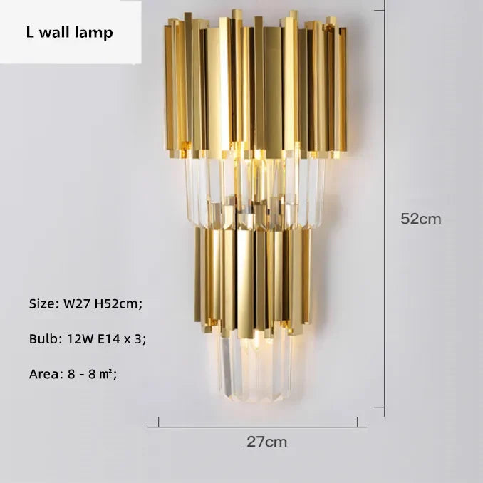 Gold Crystal LED Pendant 18-Light 2-Tier Design