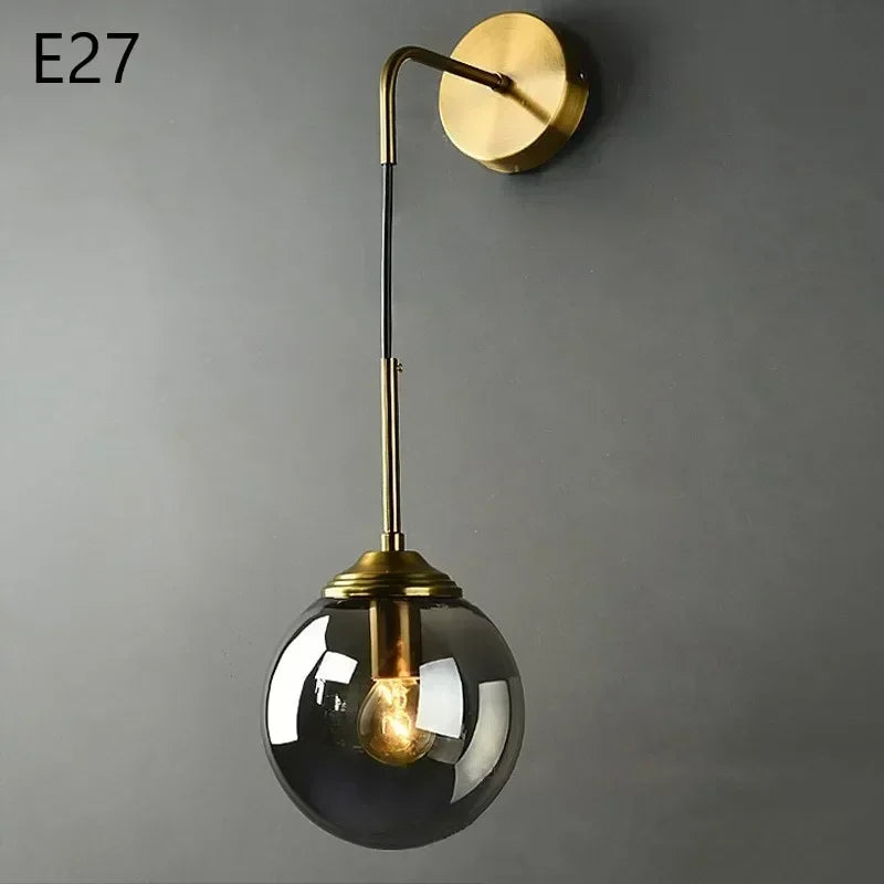 Decorbites™ Glasball-Wandlampen: Moderne nordische goldene Chrom-Beleuchtungskörper für Wohnzimmer, Küche