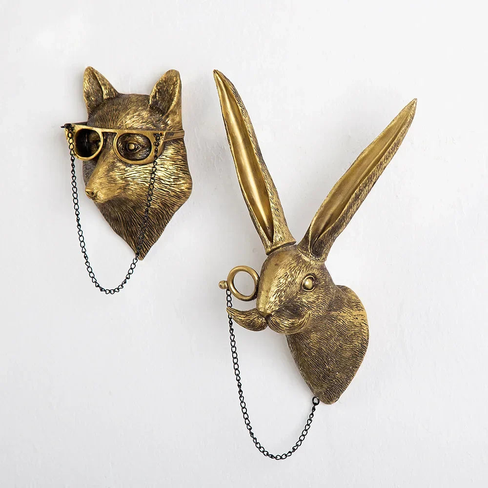 Decorbites™ Golden Deer Head Wall Hook: Antikes Bronzefarbenes Harz-Tieranhänger für Stilvolle Wanddekoration