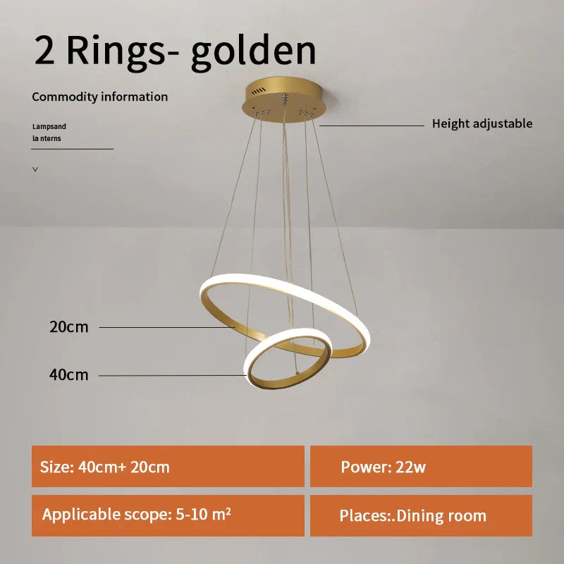 Gold Circle Rings Chandelier