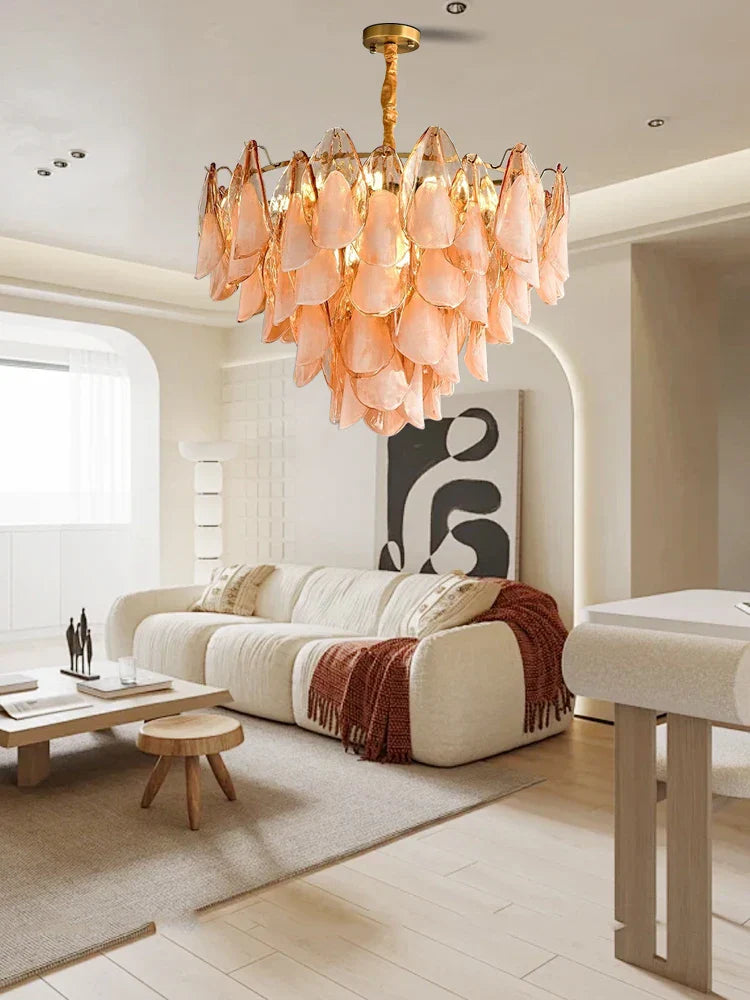 Gold Chrome Petal Chandelier