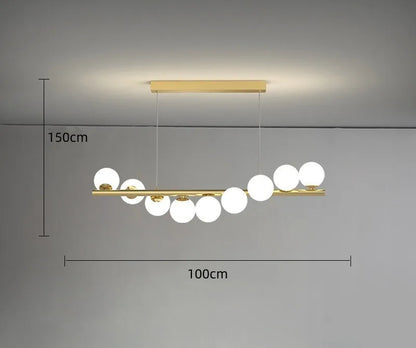 Decorbites™ Glas-Kugel-Gold-Kronleuchter: Nordischer Stil für Esszimmer und Küchenbeleuchtung