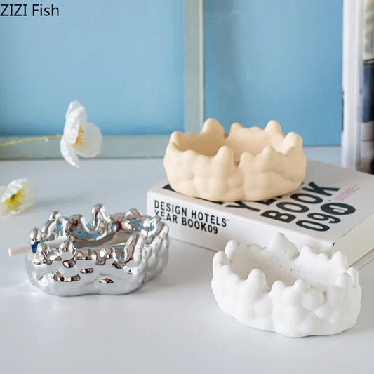 "DecorBites™ Keramik Blasenwolken Aschenbecher für Zuhause & Büro Raucherzubehör"