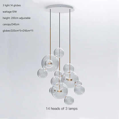 Decorbites™ Glas-Blase-Ball-LED-Kronleuchter Mickey-Licht für moderne Innenräume