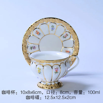Decorbites™ Geprägtes Gold Bone China Teetassenservice-Set, Deutsches Design Trinkgeschirr