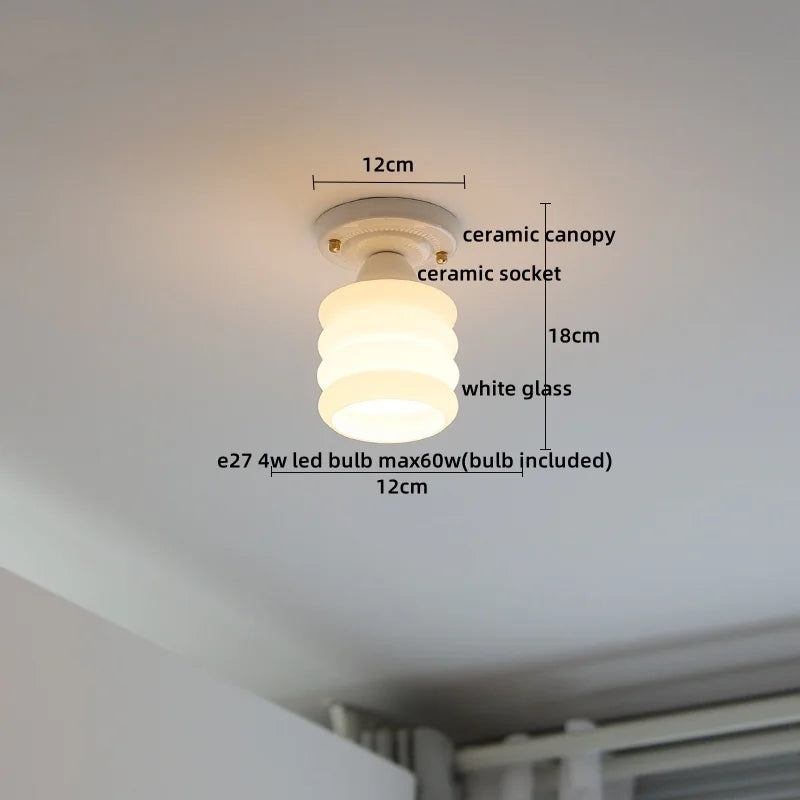 DecorBites™ LED Canopy Ceiling Light Glass Copper Luminaria De Teto