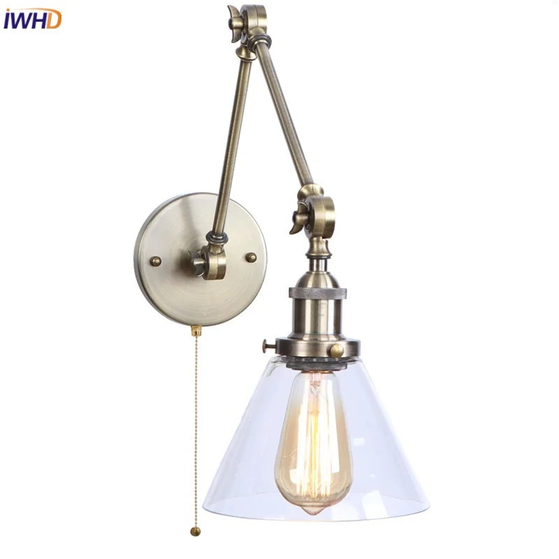 Decorbites™ Industrielle Schwenkbare Loft-Lampe mit Vintage-Design und klarem Glas-Spiegel-Licht
