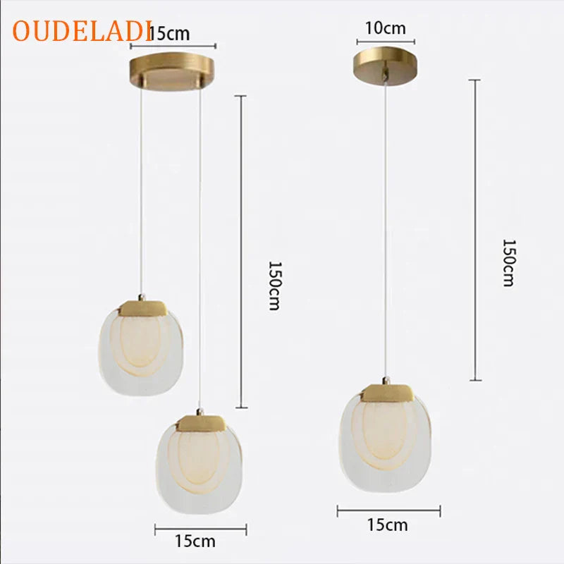 DecorBites™ Crystal LED Pendant: Elegant Lighting for Dining, Bar, Kitchen, Bedroom