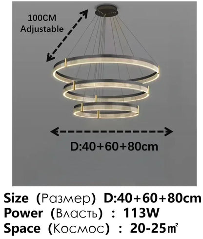 Decorbites™ Schwarze Acryl-LED-Hängeleuchte für modernes Wohnraumausstattung
