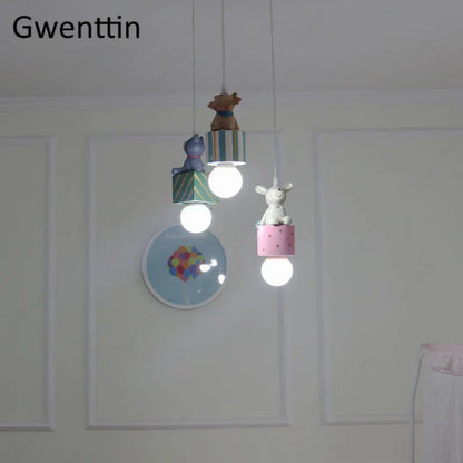 Decorbites™ Kinder-Tieranhängerlampe: Hase Löwe Katze LED-Deckenleuchte
