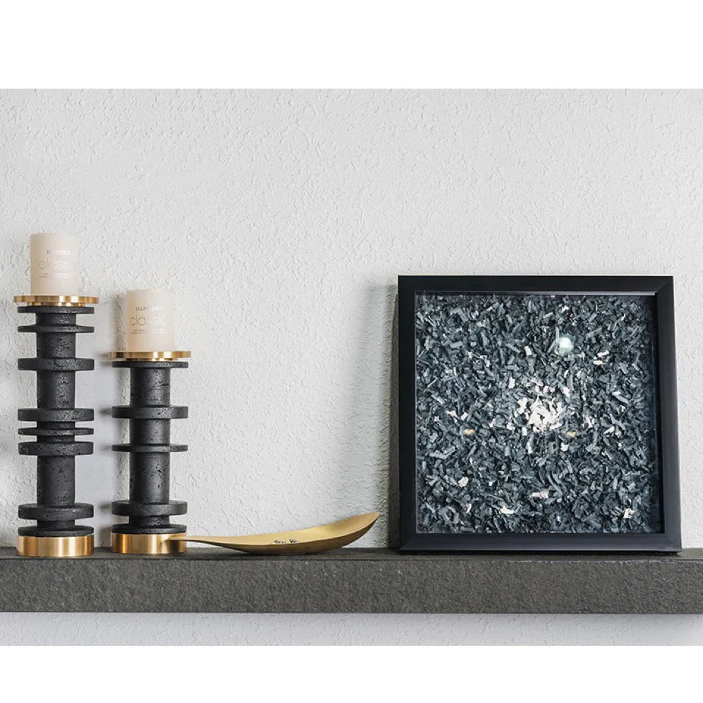 Brown Travertine Candle Holder