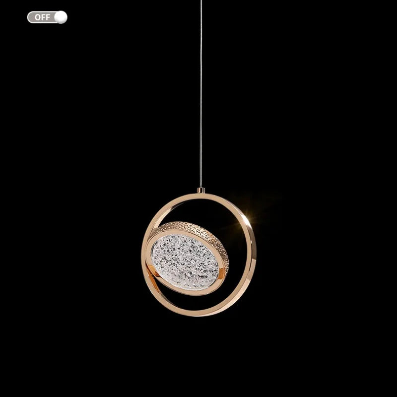 Decorbites™ Kristall-Ring-Anhängerleuchte - Drehbare Luxus-Kronleuchter für Schlafzimmerdekoration