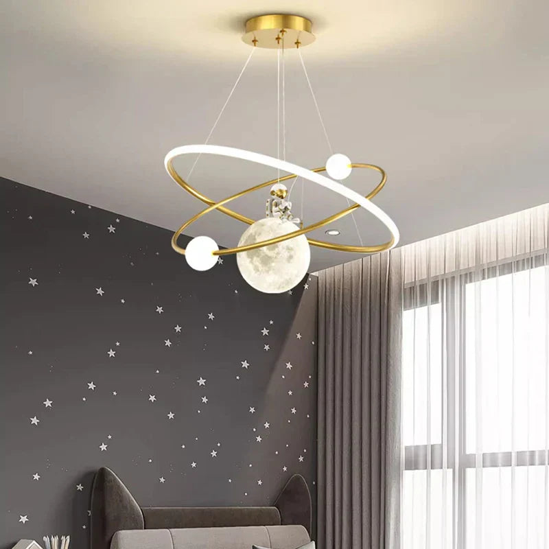 Brass Modern Pendant Light RC Dimmable Bedroom