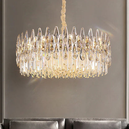 Decorbites™ Kristall-LED-Kronleuchter | Langes Treppenhaus-Villa-Licht | Moderne Luxus-Säulenlampe