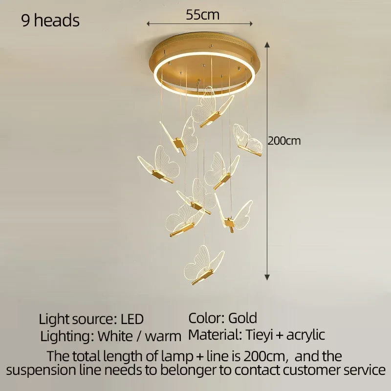 Decorbites™ LED-Kronleuchter: Modernes Schmetterlingsdesign, Acryl, Ausstellungshalle, Treppenhaus, Schlafzimmer-Nachtlampe Beleuchtungseinrichtungen