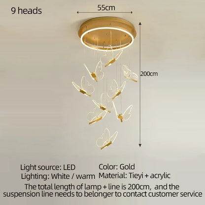 Decorbites™ LED-Kronleuchter: Modernes Schmetterlingsdesign, Acryl, Ausstellungshalle, Treppenhaus, Schlafzimmer-Nachtlampe Beleuchtungseinrichtungen