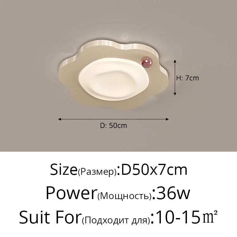 DecorBites™ Cream LED Ceiling Light for Bedroom & Living Room décor