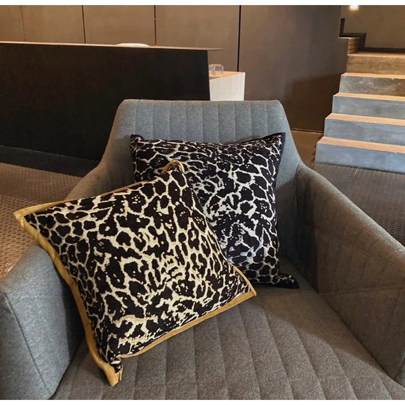 DecorBites™ Gold Zebra Pattern Jacquard Pillow Cover - Modern Luxury Decor