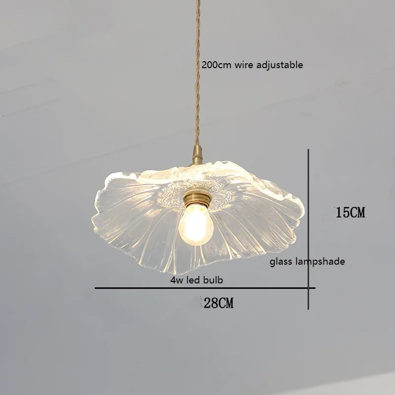 Decorbites™ Grüne Glas-LED-Hängeleuchte mit Kupfer-Holzgriff für modernes nordisches Heimdekoration
