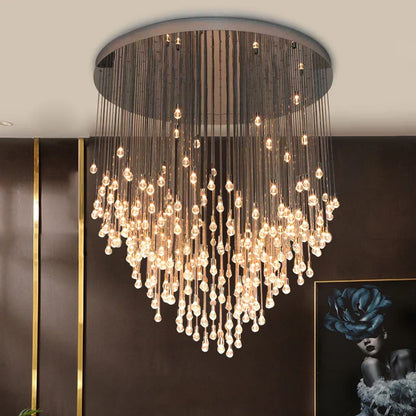 Decorbites™ Große Gold-LED-Kristallkugel-Lüster für modernes luxuriöses Wohnzimmer