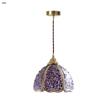 DecorBites™ Crystal Glass LED Pendant: Tiffany Style Hanging Light for Living Room