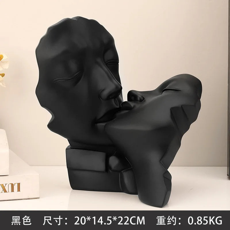 Decorbites™ Abstrakte Gold-Kopf-Paar-Skulptur, Hochzeitsgeschenke & Wohnraumdekoration