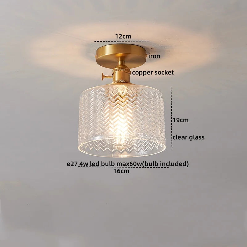 DecorBites™ Glass Copper LED Ceiling Light - Simple Art Decorative Chandelier