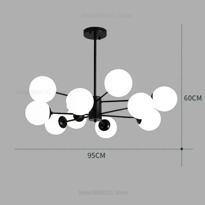 Decorbites™ Glas-Kugelleuchter Moderner Nordischer Kronleuchter LED Wohnzimmer-Dekoration