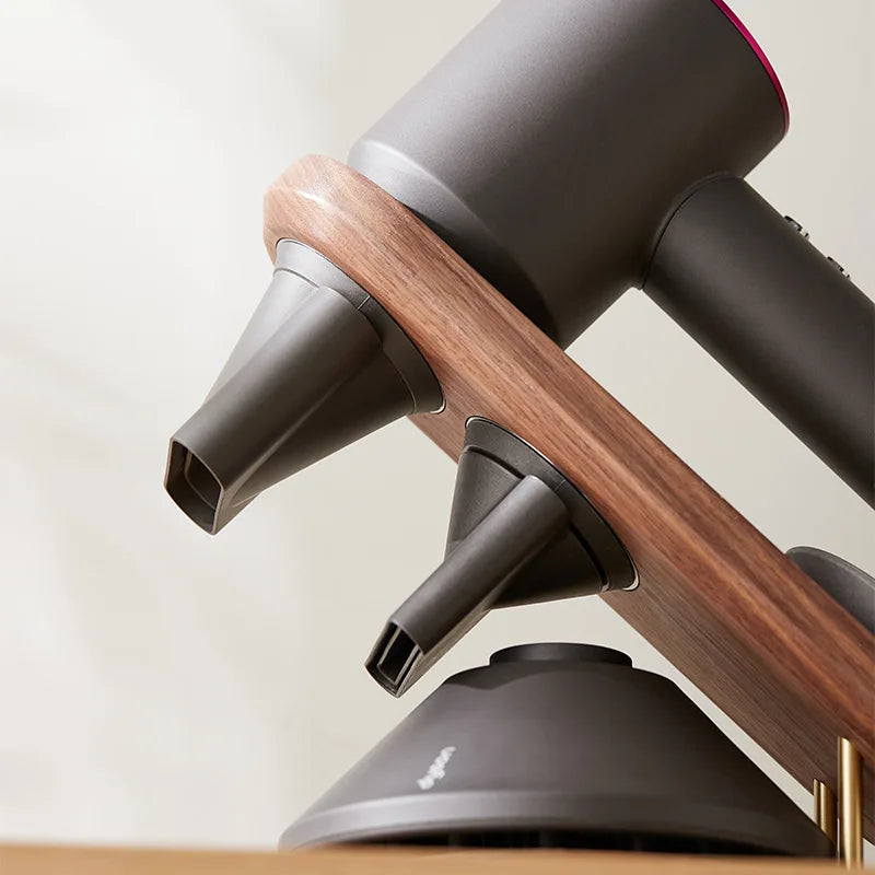 Decorbites™ Haartrockner-Halter für Dyson Supersonic – Badezimmerregal aus Walnuss-Buche