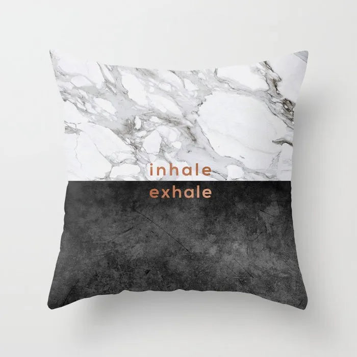 Decorbites™ Grauer Marmor Schwarzer Achat Kissenbezug für Heim-Sofadecoration und Stühle