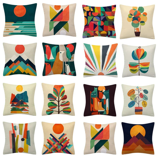 Decorbites™ Geometrisches Muster Kissenbezug aus Polyester-Baumwolle für Sofa-Kissen Haustextil-Dekoration