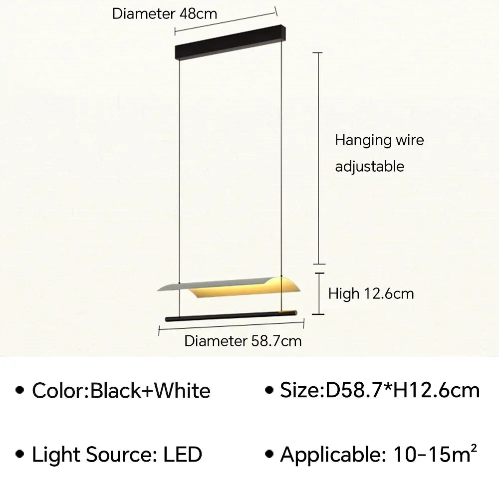 Decorbites™ Lamina LED-Pendelleuchte: Minimalistisches Design für Büro, Wohnzimmer, Restaurant, Bar.