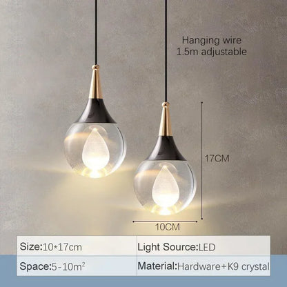 Decorbites™ Kristall-LED-Kugel-Hängeleuchter für Esszimmer, Schlafzimmer, Küche und Restaurant-Dekoration
