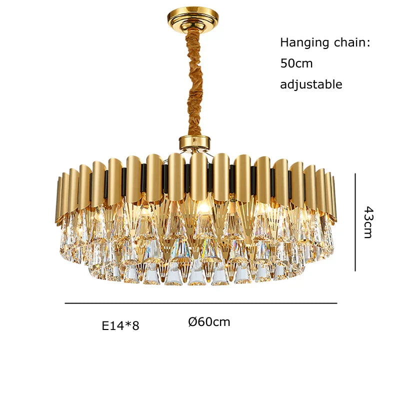 Decorbites™ Gold Kristall-Lüster LED Nordisch Klassisch Wohnzimmer Lamparas