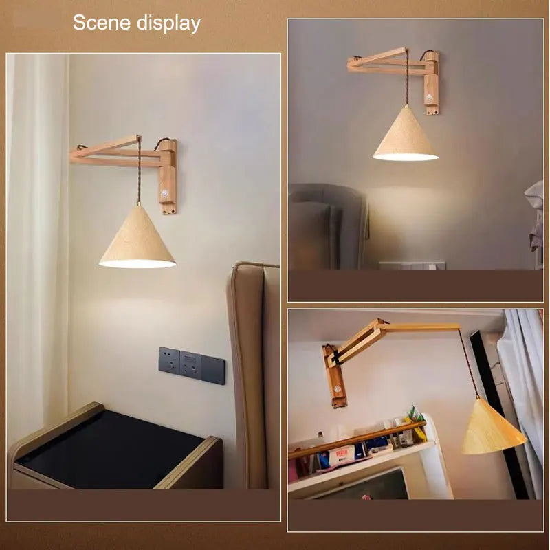 Decorbites™ Japanischer Stil Wind-Wandlampe, ausziehbarer klappbarer Nachttischlampen