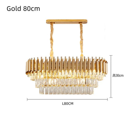 DecorBites™ Crystal LED Pendant Chandelier for Modern Living Spaces
