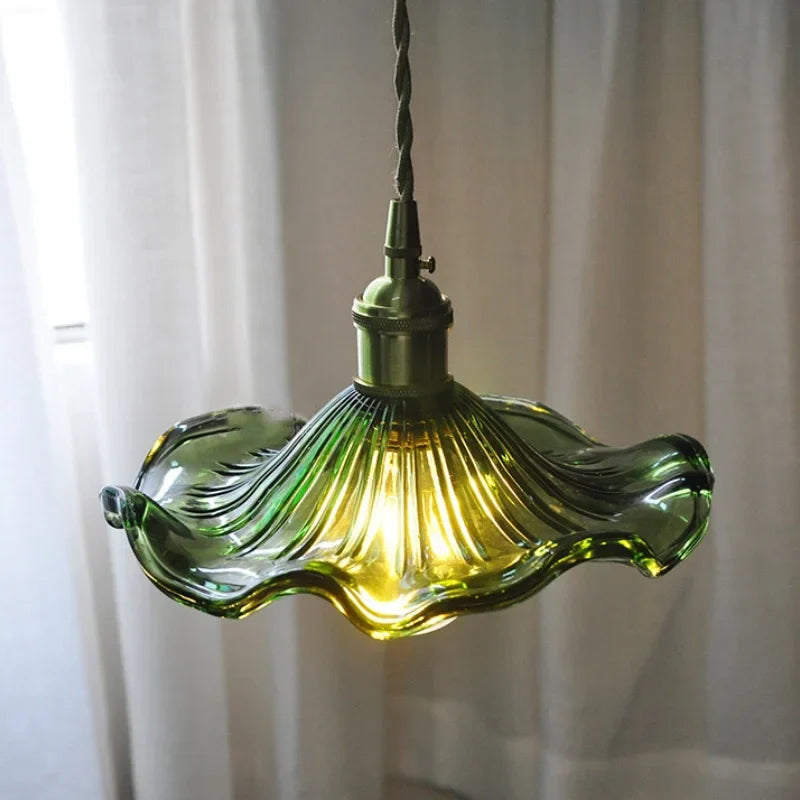 Green Glass Adjustable Pendant